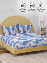 King Fitted Sheet Set for Kids, 100% Cotton 200 TC, Blue Airplane Printed, Rock N Room