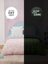 100% Cotton Pink Reversible Double Comforter For Kids, 200 TC Unicorn Print, Rock N Room Collection