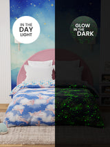 100% Cotton Blue Reversible Double Comforter For Kids, 200 TC Airplane Print, Rock N Room Collection