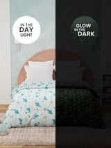 100% Cotton Blue & White Reversible Double Comforter For Kids, 200 TC Dolphin Print, Rock N Room Collection