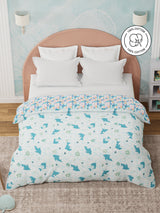 100% Cotton Blue & White Reversible Double Comforter For Kids, 200 TC Dolphin Print, Rock N Room Collection