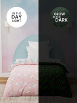100% Cotton Pink Reversible Single Comforter For Kids, 200 TC Unicorn Print, Rock N Room Collection