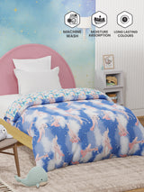 100% Cotton Blue Reversible Single Comforter For Kids, 200 TC Airplane Print, Rock N Room Collection