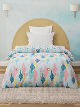 100% Cotton Blue Reversible Single Comforter For Kids, 200 TC Space & Rocket Print, Rock N Room Collection