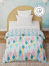 100% Cotton Blue Reversible Single Comforter For Kids, 200 TC Space & Rocket Print, Rock N Room Collection