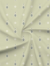 King Bedsheet Set, 100% Kasturi Cotton 200 TC, Grey Printed, Indo Musk