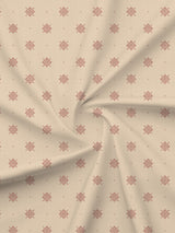 King Bedsheet Set, 100% Kasturi Cotton 200 TC, Cream Printed, Indo Musk