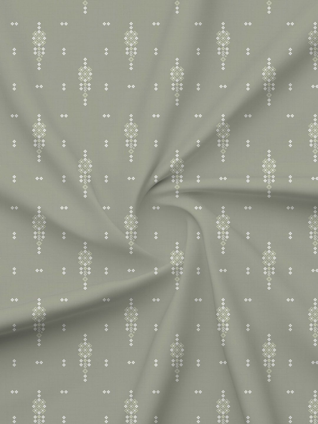 King Fitted Sheet Set, 100% Kasturi Cotton 200 TC, Grey Printed (78 L x 72 W + 13 H inches), Indo Musk