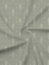 King Fitted Sheet Set, 100% Kasturi Cotton 200 TC, Grey Printed (78 L x 72 W + 13 H inches), Indo Musk