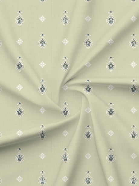King Fitted Sheet Set, 100% Kasturi Cotton 200 TC, Grey Printed (78 L x 72 W + 13 H inches), Indo Musk