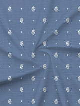 King Fitted Sheet Set, 100% Kasturi Cotton 200 TC, Blue Paisley Print (78 L x 72 W + 13 H inches), Indo Musk