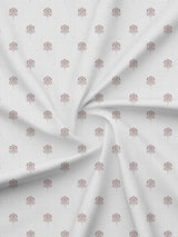 King Fitted Sheet Set, 100% Kasturi Cotton 200 TC, White Printed (78 L x 72 W + 13 H inches), Indo Musk