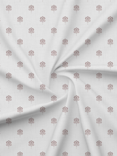 King Fitted Sheet Set, 100% Kasturi Cotton 200 TC, White Printed (78 L x 72 W + 13 H inches), Indo Musk