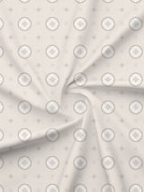 King Fitted Sheet Set, 100% Kasturi Cotton 200 TC, White Printed (78 L x 72 W + 13 H inches), Indo Musk