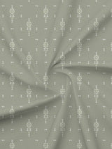 100% Kasturi Cotton 200 TC, Grey Printed Single Size Bedsheet with 1 Pillow Cover, Indo Musk Collection