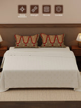 100% Cotton 200 TC, Ethnic Printed King Bedsheet Set, Heritage Walk