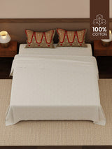 100% Cotton 200 TC, Ethnic Printed King Bedsheet Set, Heritage Walk