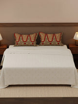 100% Cotton 200 TC, Ethnic Printed King Bedsheet Set, Heritage Walk