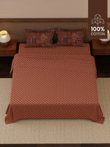 100% Cotton 200 TC, Ethnic Printed King Bedsheet Set, Heritage Walk