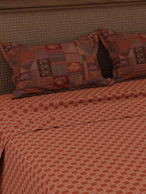 100% Cotton 200 TC, Ethnic Printed King Bedsheet Set, Heritage Walk