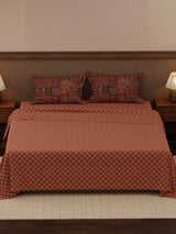 100% Cotton 200 TC, Ethnic Printed King Bedsheet Set, Heritage Walk