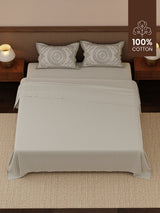 100% Cotton 200 TC, Ethnic Printed King Bedsheet Set, Heritage Walk