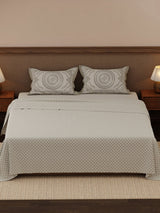 100% Cotton 200 TC, Ethnic Printed King Bedsheet Set, Heritage Walk