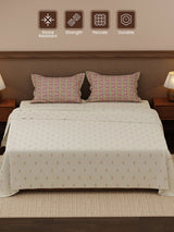 100% Cotton 200 TC, Ethnic Printed King Bedsheet Set, Heritage Walk