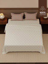 100% Cotton 200 TC, Ethnic Printed King Bedsheet Set, Heritage Walk