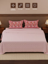 100% Cotton 200 TC, Ethnic Printed King Bedsheet Set, Heritage Walk