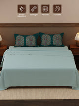 100% Cotton 200 TC, Ethnic Printed King Bedsheet Set, Heritage Walk