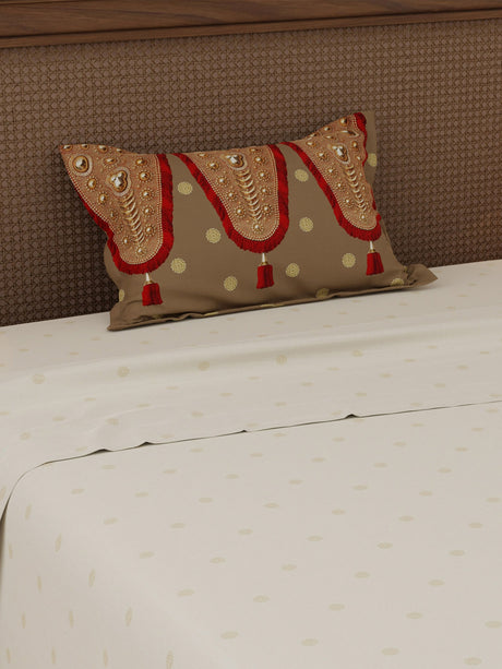 Heritage Walk 100% Cotton 200 TC Single Bedsheet with 1 Pillow Cover | Ethnic Print Bedsheet Set
