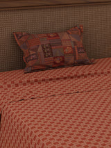 Heritage Walk 100% Cotton 200 TC Single Bedsheet with 1 Pillow Cover | Ethnic Print Bedsheet Set