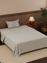 Heritage Walk 100% Cotton 200 TC Single Bedsheet with 1 Pillow Cover | Ethnic Print Bedsheet Set