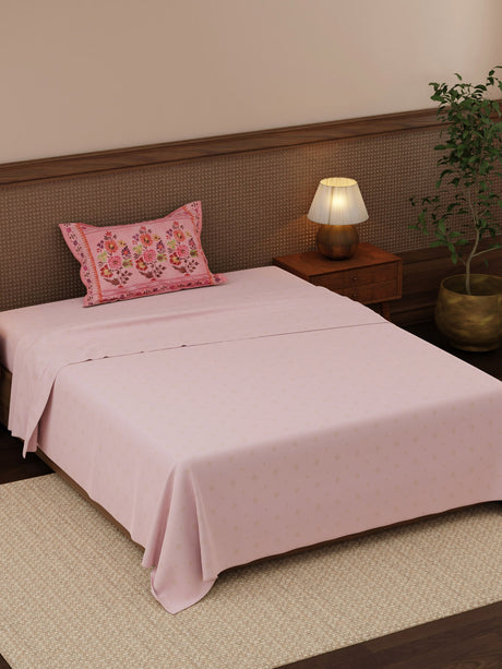 Heritage Walk 100% Cotton 200 TC Single Bedsheet with 1 Pillow Cover | Ethnic Print Bedsheet Set