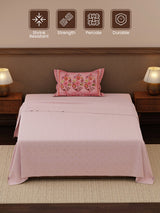Heritage Walk 100% Cotton 200 TC Single Bedsheet with 1 Pillow Cover | Ethnic Print Bedsheet Set