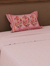 Heritage Walk 100% Cotton 200 TC Single Bedsheet with 1 Pillow Cover | Ethnic Print Bedsheet Set