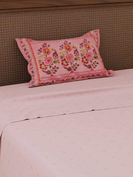 Heritage Walk 100% Cotton 200 TC Single Bedsheet with 1 Pillow Cover | Ethnic Print Bedsheet Set