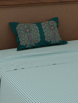 Heritage Walk 100% Cotton 200 TC Single Bedsheet with 1 Pillow Cover | Ethnic Print Bedsheet Set