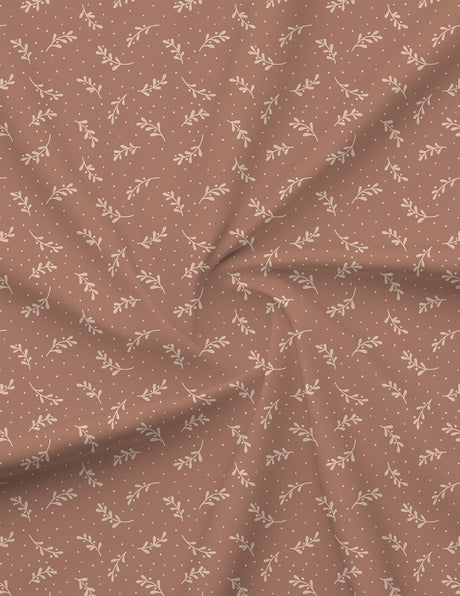 King Size Bedsheet Set with Gift Box - 100% Cotton 300 TC Light Brown Printed Sandalwood Aroma, Nature Bouquet