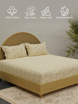 Nature Bouquet 100% Cotton 300 TC King Bedsheet with 2 Pillow Covers | Floral Fragrance Bedsheet Set