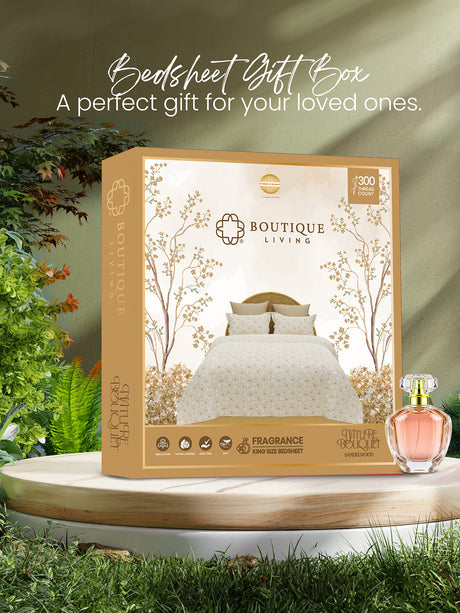 Nature Bouquet 100% Cotton 300 TC King Bedsheet with 2 Pillow Covers | Floral Fragrance Bedsheet Set