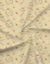 Sandalwood Aroma, 100% Cotton 300 TC, Beige Floral King Bedsheet with 2 Pillow Covers (Nature Bouquet Collection)