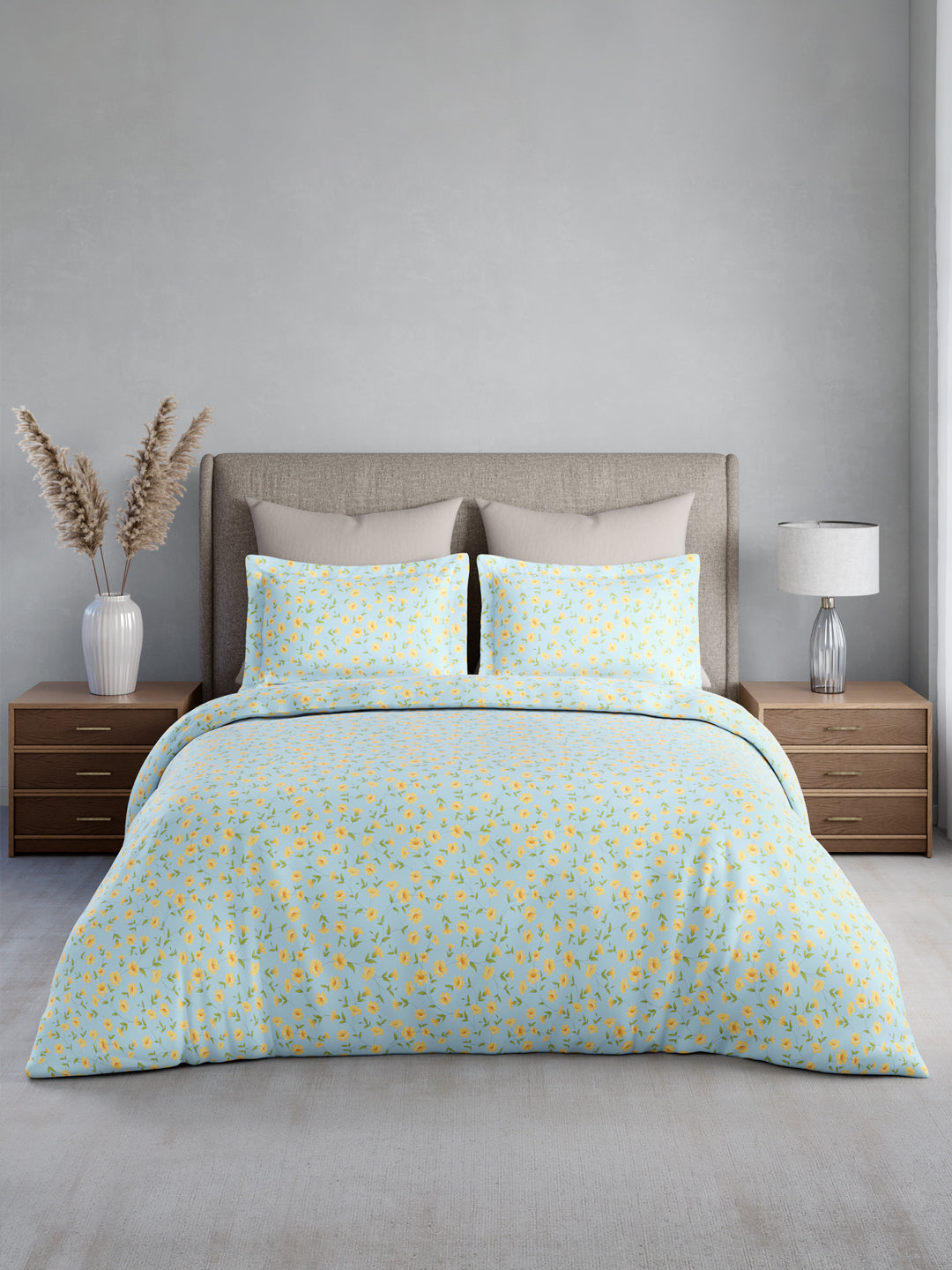Nature Bouquet 100% Cotton 300 TC King Bedsheet with 2 Pillow Covers | Floral Fragrance Bedsheet Set