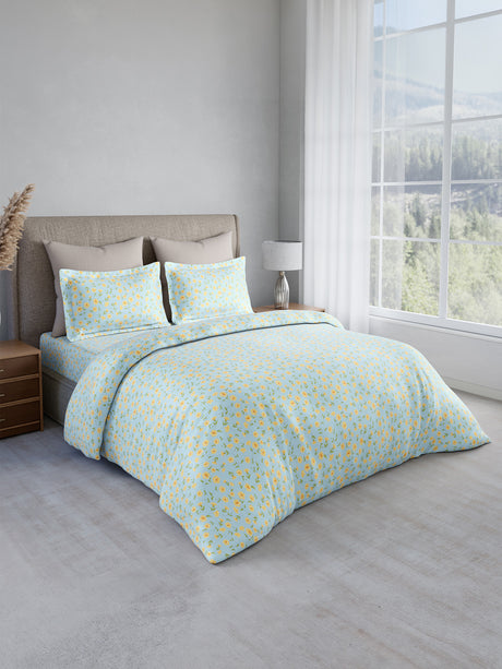 Nature Bouquet 100% Cotton 300 TC King Bedsheet with 2 Pillow Covers | Floral Fragrance Bedsheet Set