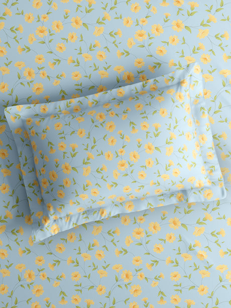 Nature Bouquet 100% Cotton 300 TC King Bedsheet with 2 Pillow Covers | Floral Fragrance Bedsheet Set