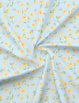 Jasmine Aroma, 100% Cotton 300 TC, Blue Floral King Bedsheet with 2 Pillow Covers (Nature Bouquet Collection)