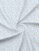 Jasmine Aroma, 100% Cotton 300 TC, Blue & White Floral King Bedsheet with 2 Pillow Covers (Nature Bouquet Collection)