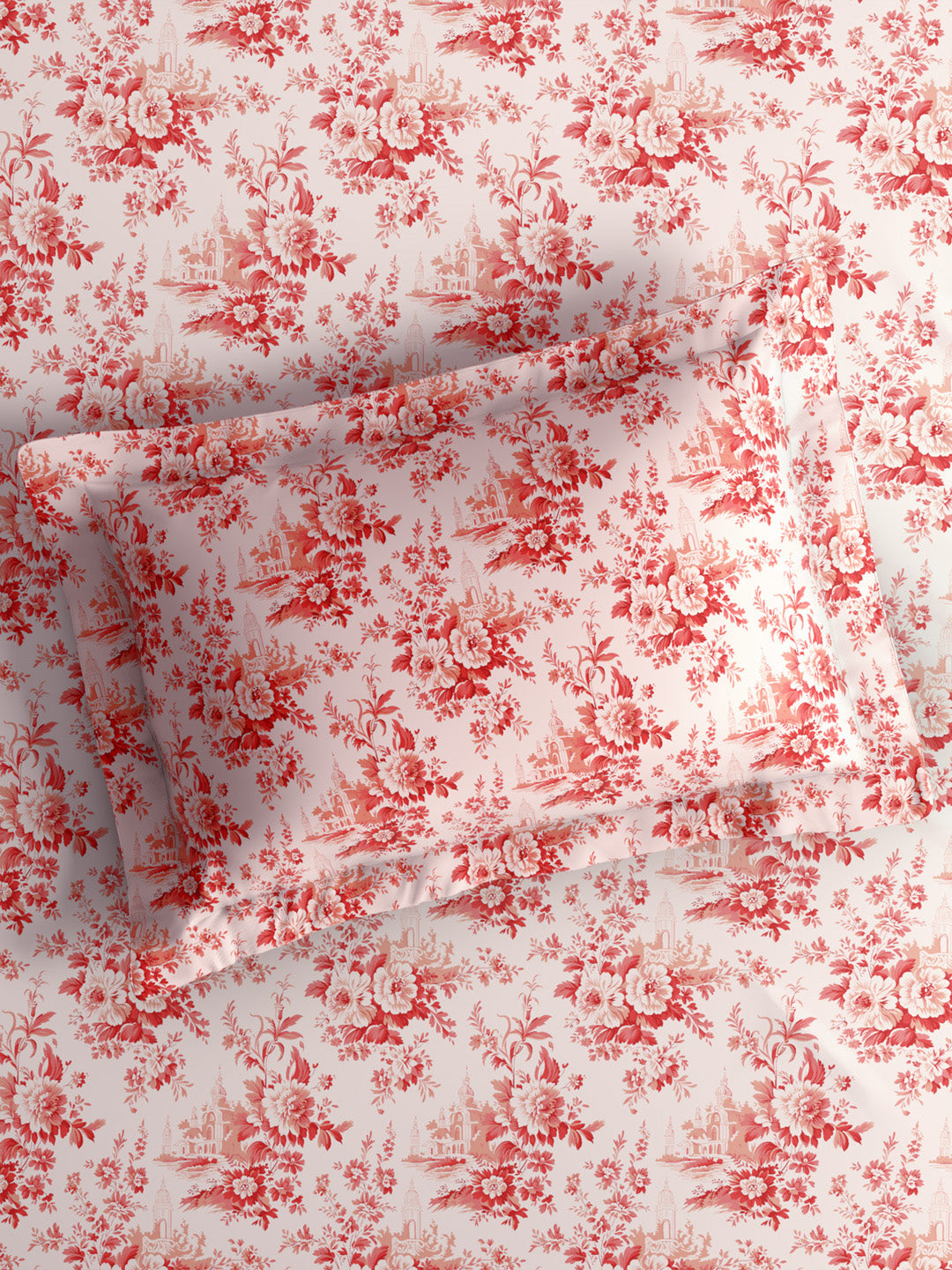 Nature Bouquet 100% Cotton 300 TC King Bedsheet with 2 Pillow Covers | Floral Fragrance Bedsheet Set