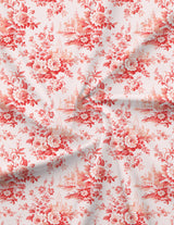 Rose Aroma, 100% Cotton 300 TC, Pink Floral King Bedsheet with 2 Pillow Covers (Nature Bouquet Collection)
